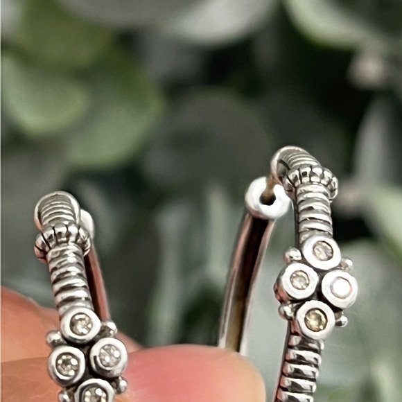 Judith Ripka Diamond Hoop earrings - Picture 7 of 14